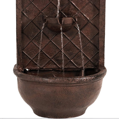 Sunnydaze Messina Polystone Outdoor Solar Wall Fountain, Bronze