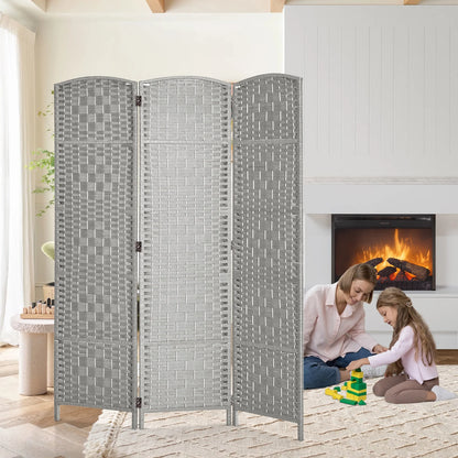 3-Panel Room Divider, 6 ft Office Partition Walls Wood Divider Folding Portable Privacy Screen, Room Dividers and Folding Privacy Screens for Home, Room Separator Wall Dividers,Black