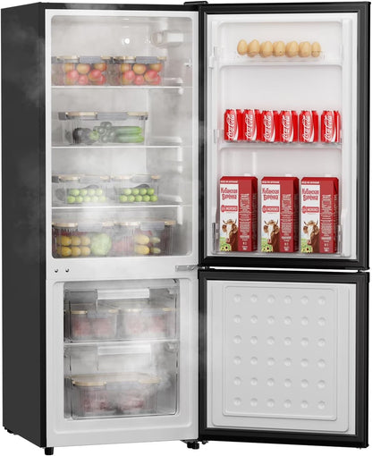 Upstreman 7.1 Cu.Ft Refrigerator with Bottom Freezer, 2 Door Fridge Large Capacity Refrigerator with Adjustable Thermostat for Apartment, Office, Dorm, Kitchen, Black BM71