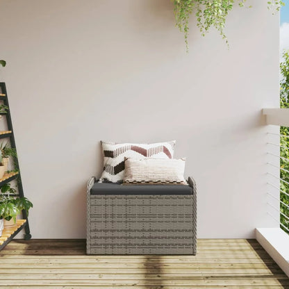 vidaXL Storage Bench with Cushion Outdoor Garden Seat Furniture Poly Rattan
