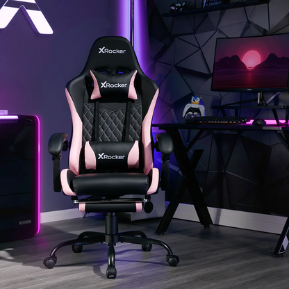 X Rocker Apex PC Gaming Chair with Massage Function and Footrest, Red