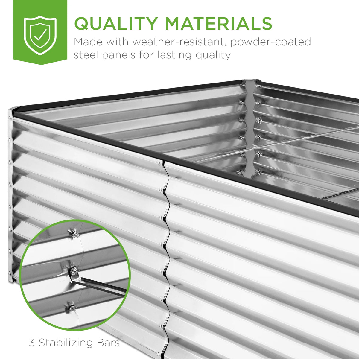 Best Choice Products 8x4x2ft Outdoor Metal Raised Garden Bed, Planter Box for Vegetables, Flowers, Herbs - Gray