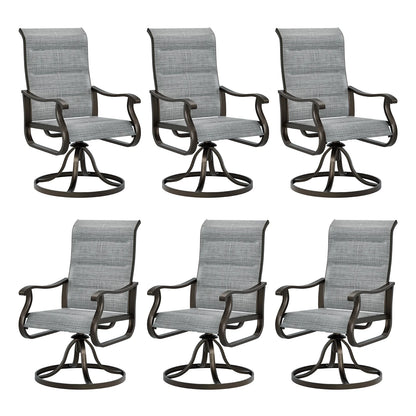 UDPATIO High Back Outdoor Dining Chairs Set of 2, All Weather Swivel Patio Chairs, Breathable Garden Outdoor Furniture for Backyard Deck