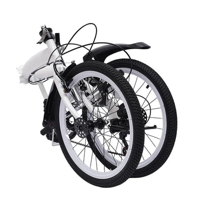 DENEST 20 Inch 7-Speed Bicycle Adult Road Bike Carbon Steel Folding Bike Double V-Brake