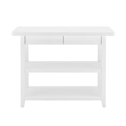Better Homes & Gardens Reading Wood Kitchen Island with 2 Shelves and Drawers, Walnut Color