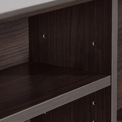 Your Zone Easy to Assemble Storage Bed with Bookcase Headboard, Twin, Natural Teak Finish