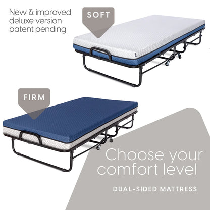 Milliard Twin Steel Folding Bed with Luxurious Memory Foam