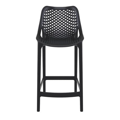 Home Square Polypropylene Patio Bar Stool in Taupe - Set of 2
