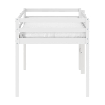 HH2Home Campbell Wood Twin Junior Loft Bunk Bed, White