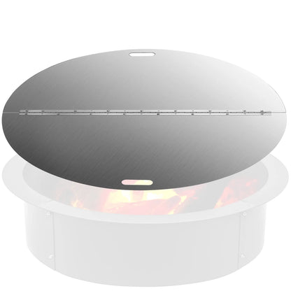 BENTISM Fire Pit Lid Round 40 Inch Foldable Fire Pit Ring Snuff Cover 430 Stainless Steel Fire Pit Spark Screen Cover 3mm Thickness