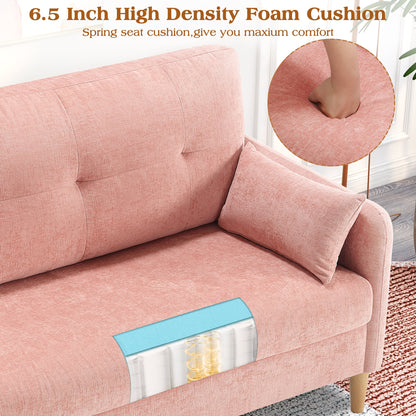 BedLuxury 47'' Wide LoveSeat, 2-seat Chenille sofa with 2 Pillows for Living Room and Small Spaces, Dark Grey