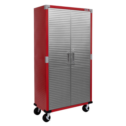 Seville Classics UltraHD Steel Body Lockable Storage Filing Cabinet Organizer Locker Shelving Unit 36" W x 18" D x 72" H, Granite
