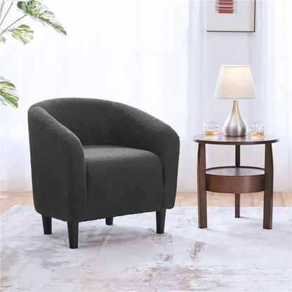 Topeakmart 2pcs Boucle Club Accent Chair for Livingroom, Ivory