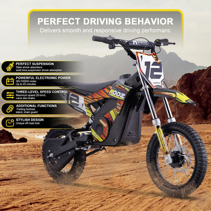 MotoTec 36v 1000w (HP112E) Electric Dirt Bike Blue