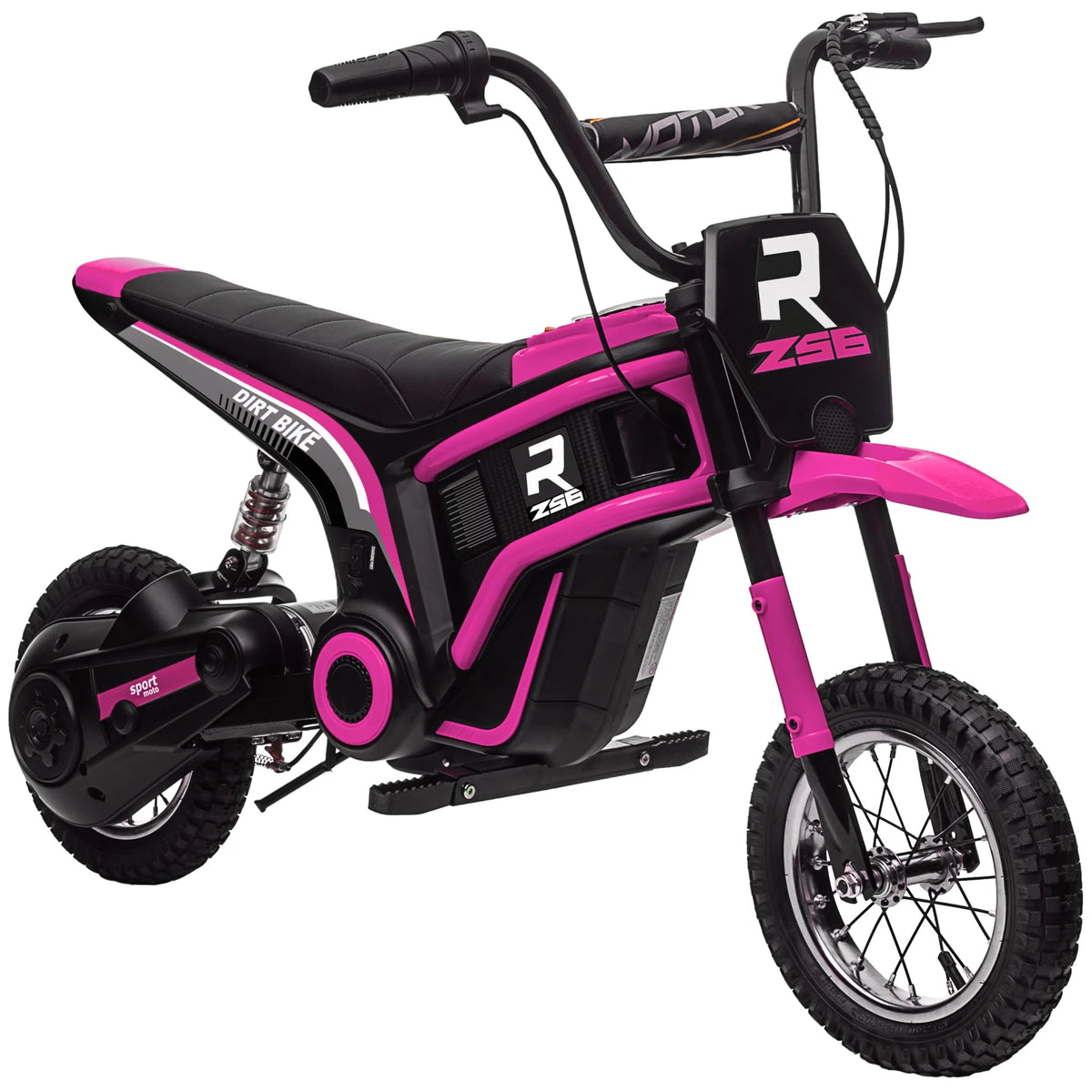 SaveJoy Electric Dirt Bike, 24V E-Dirt Bike Motorcycle for Kids, Kids Dirt Bike with Brake, Music, Horn, Outdoor Toys for Todders Kids, Red