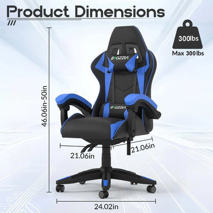 Bigzzia Gaming Chair with Footrest, Gaming Chair for Adult with Headrest and Lumbar Support,Red