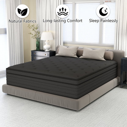 12 inch King Mattress,Hybrid Mattresses Medium Firm in a Box