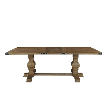 Tyler 88 Inch Classic Rectangular Dining Table Rubberwood Charcoal Gray