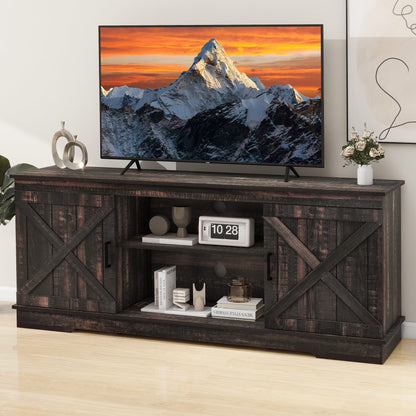 Dextrus Farmhouse TV Stand for 65 inch TV, Entertainment Center for Living Room, TV Media Console Cabinet, Grey Wash