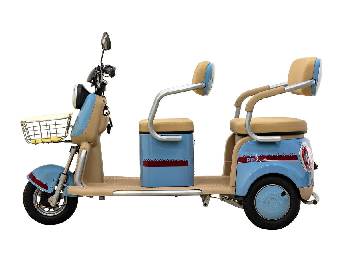 Massimo MGC E-Trike 3-Wheel Electric Cart – 17 MPH, 2-Seater Adult Scooter – Blue