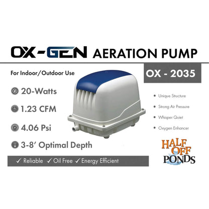 Half Off Ponds OX-Gen 2035 Aeration Kit, 1.24 CFM, 20 ft Tubing