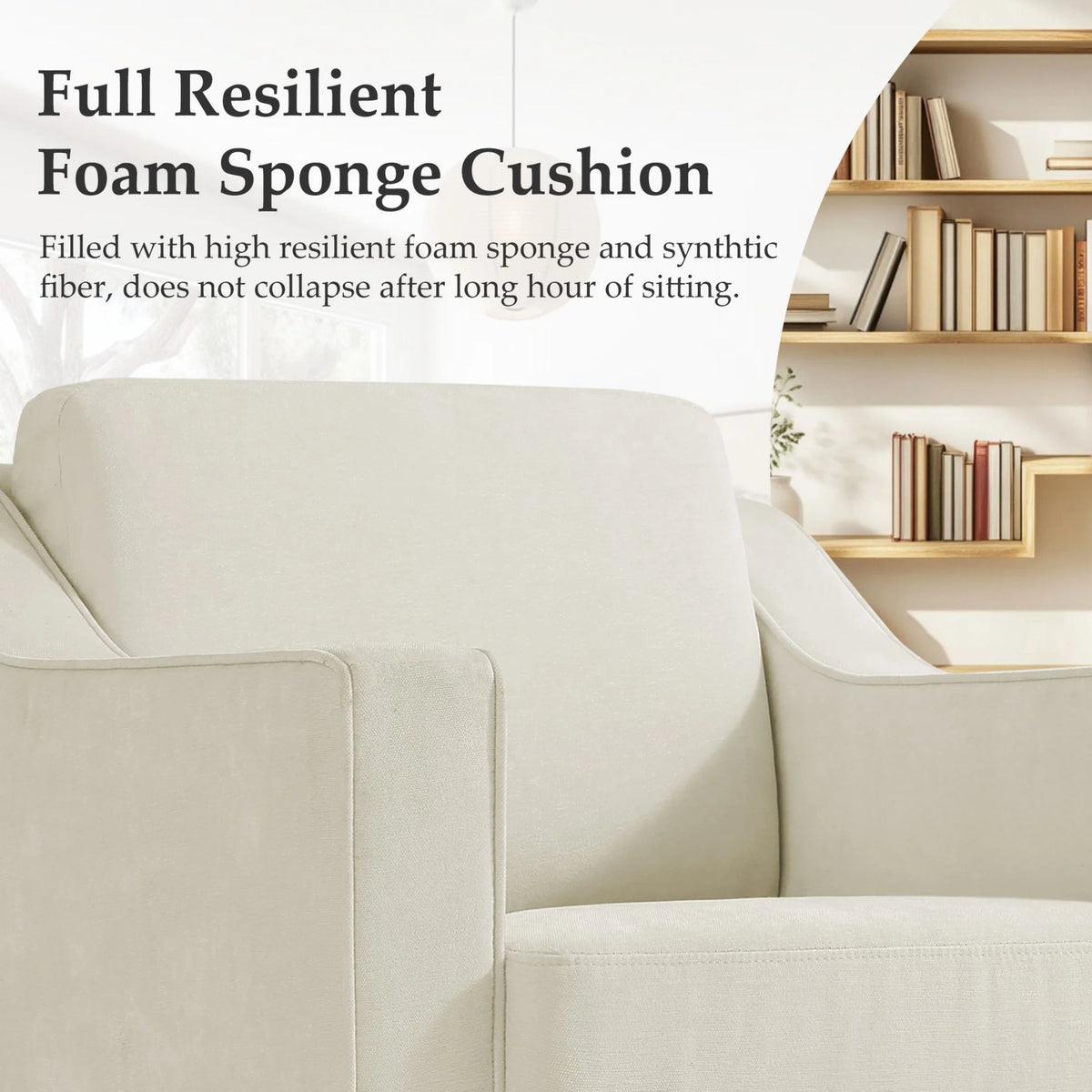 Swivel Accent Chair for Living Room, Modern Upholstered Barrel Arm Chair with Plump Back Pillow, Comfy Club Sofa Reading Chair for Adults (Chenille Navy, Set of 1)
