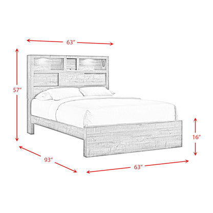 Beckett Queen Bookcase Panel 6PC Bedroom Set with Bluetooth