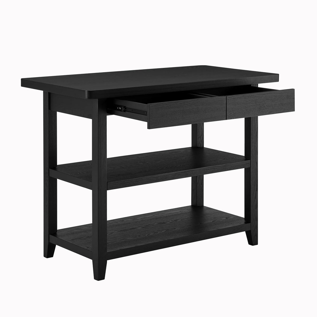Better Homes & Gardens Reading Wood Kitchen Island with 2 Shelves and Drawers, Walnut Color