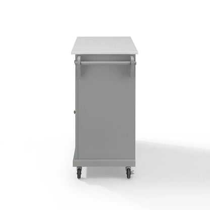 Crosley Full Size Kitchen Cart-Finish:Gray,Style:Granite Top/White