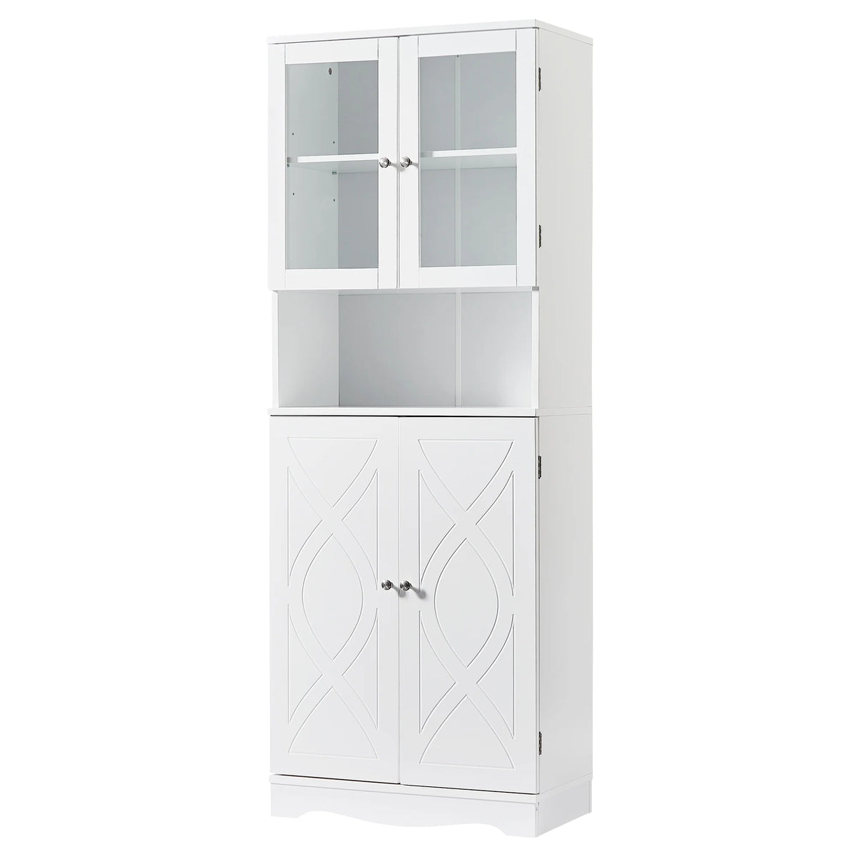 Bellemave White Tall Storage Cabinet with Adjustable Shelf Bathroom Cabinet with 1 Drawer and Storage Rack Large Freestanding Wood Cabinet Storage Organizer Floor Cabinet, White