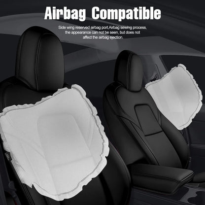 AOMSAZTO Car Seat Cover for Tesla Model Y 2023 2024 - Full Set Customized Faux Leather Seat Covers (Black,5 Seater)