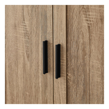 Urli Modern Double Door Storage Cabinet with Adjustable Shelves, Black