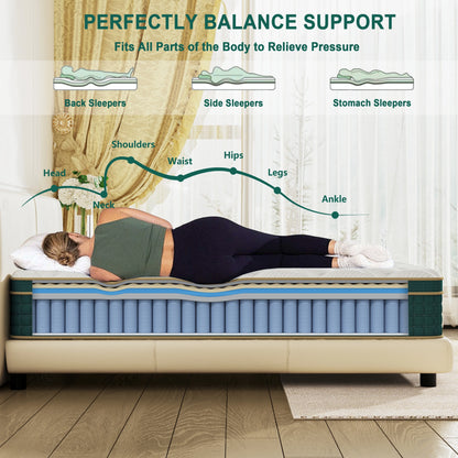 Full Size Mattress in a Box - 10 Inch Full Size Memory Foam Mattress - Hybrid Mattress Full for Back Pain Relief - Medium Firm Full Bed Mattress with Motion Isolation & Strong Edge Support