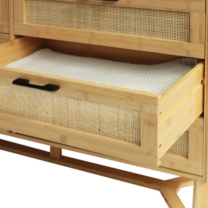 VEIKOUS Oversized 5-Drawer Dresser Chest, Large Storage Dresser for Bedroom Storage, Oak