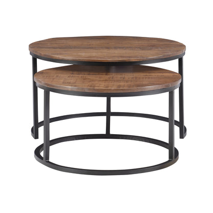 Darden Bohemian Nesting Coffee Tables, Set of 2, Black/Brown