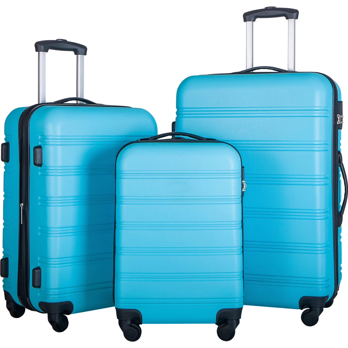 3 Piece ABS Luggage Set, Luggage with Spinner Wheel & TSA  20/24/28 inch, Purple