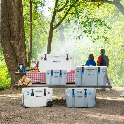 Lifetime 77 qt Bear-Resistant Camping Cooler, Premium High Performance, Ice Retention, Hard Cooler, 96 Can Capacity, Light Gray (90903)