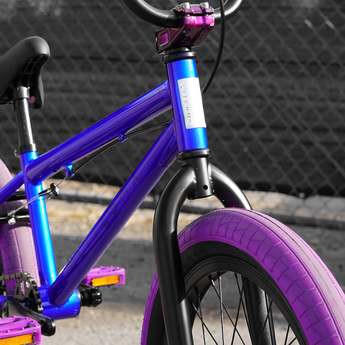 Elite BMX Bicycle 20” Freestyle Bike - Stealth Blue Purple Ideal for Ages 7 to 18 Years