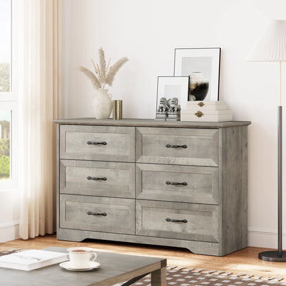 Luku Modern 5 Drawers Dresser, Chest of Drawers Closet Organizers and Storage Clothes, White