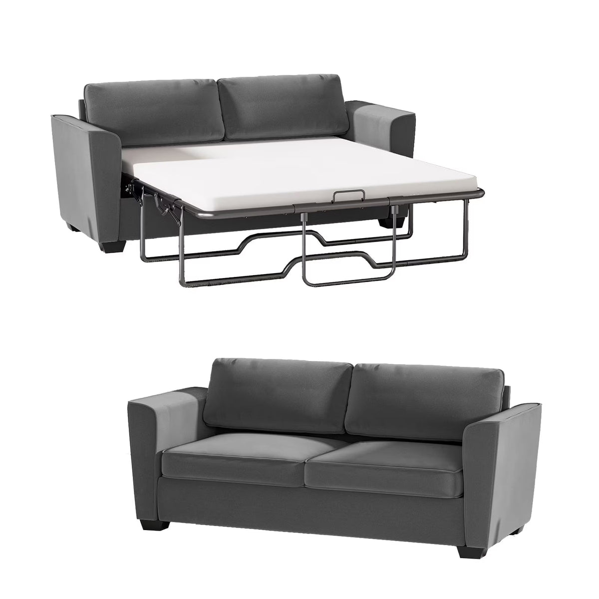 Mjkone Queen Pull Out Sofa Bed,Loveseat Sleeper Sofa with Mattress,2-in-1 Convertible Sleeper Couch,Dark Grey