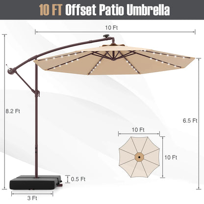Costway 98.40" Navy Cantilever Patio Umbrella, Base-Included