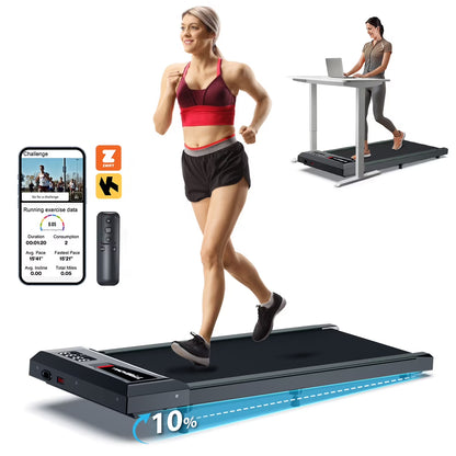 Walking Pad Treadmill,YZRUN Under Desk Treadmill 2.5 HP Portable Treadmills for Home, 265 lbs Capacity (Black Red)