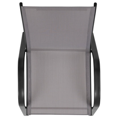 Flash Furniture 5 Pack Brazos Series Brown Outdoor Stack Chair with Flex Comfort Material and Metal Frame