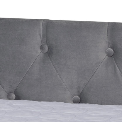 Baxton Studio Larkin Contemporary Upholstered with Trundle Daybed, Full, Grey