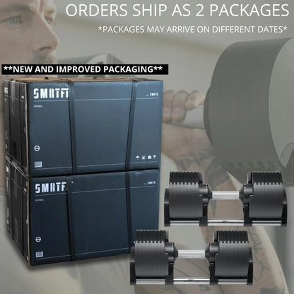 SMRTFT NUOBELL - All-in-One, Durable, Adjustable Dumbbells, Black, 5-80 lb