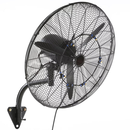 VEVOR Wall-Mount Misting Fan Oscillating Metal Fan 24.3'' 3 Speed Waterproof