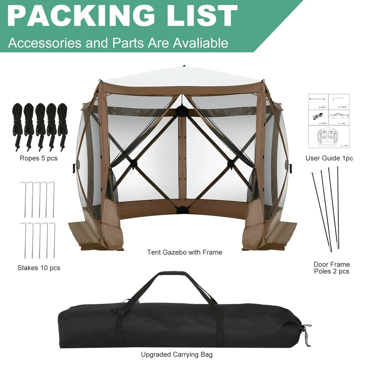 COBIZI 8x8 Pop up Gazebo Tent, Ez up Waterproof Screen Tent Screen House, Portable Outdoor Canopy Sun Shelter with 3 Sidewalls, Carry Bag & Ground Stakes for Camping, Garden and Picnics, Gray