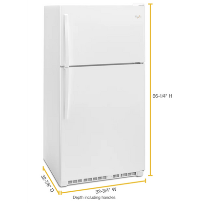 Whirlpool WRT311FZDW 20.5 Cu. Ft. White Top Freezer Refrigerator