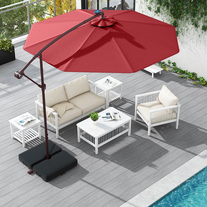 Costway 98.40" Navy Cantilever Patio Umbrella, Base-Included