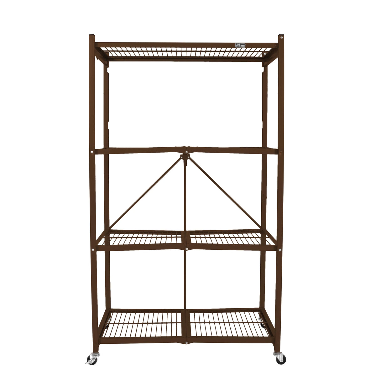 Origami 2-Pack R5 Series Heavy-Duty 4-Tier Foldable Steel Shelf, Pewter